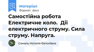 Самостійна робота Електричне коло.  Дії електричного струму. Сила струму. Напруга.