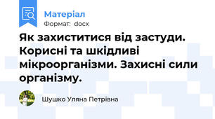 Як захиститися від застуди. Корисні та шкідливі мікроорганізми. Захисні сили організму.