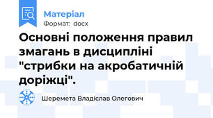 Основні положення правил змагань в дисципліні "стрибки на акробатичній доріжці".