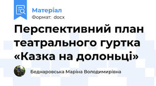 Перспективний план театрального гуртка «Казка на долоньці»