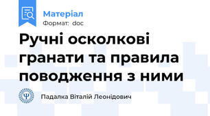Ручні осколкові гранати та правила поводження з ними
