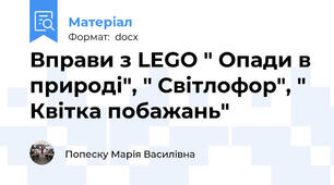 Вправи з LEGO " Опади в природі", " Світлофор", " Квітка побажань"