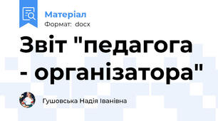 Звіт "педагога - організатора"