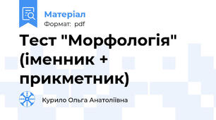 Тест "Морфологія" (іменник + прикметник)