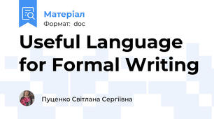 Useful Language   for Formal Writing