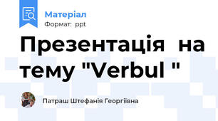 Презентація  на тему "Verbul "