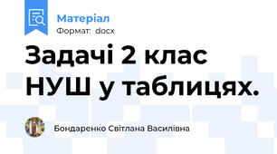 Задачі 2 клас НУШ у таблицях.