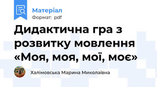 Дидактична гра з розвитку мовлення «Моя, моя, мої, моє»