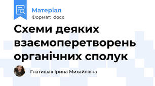 Схеми деяких взаємоперетворень органічних сполук