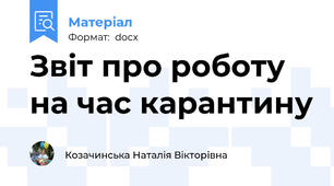 Звіт про роботу на час карантину