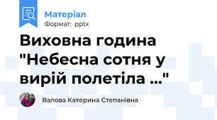 Виховна година "Небесна сотня у вирій полетіла …"