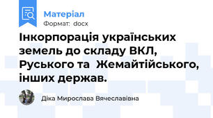 Інкорпорація українських земель до складу ВКЛ, Руського та  Жемайтійського, інших держав.