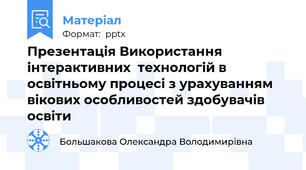 Презентація Використання інтерактивних  технологій в освітньому процесі з урахуванням вікових особливостей здобувачів освіти