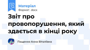 Звіт про провопорушення, який здається в кінці року