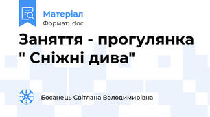 Заняття - прогулянка " Сніжні дива"