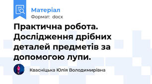 Практична робота. Дослідження дрібних деталей предметів за допомогою лупи.
