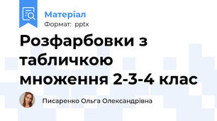 Розфарбовки з табличкою множення 2-3-4 клас