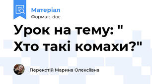 Урок на тему: " Хто такі комахи?"