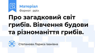 Про загадковий світ грибів. Вівчення будови та різноманіття грибів.