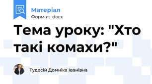 Тема уроку: "Хто такі комахи?"