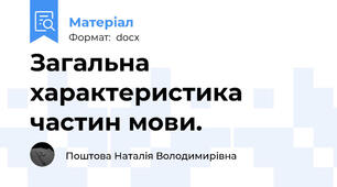 Загальна характеристика частин мови.