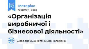 «Організація виробничої і бізнесової діяльності»