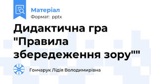 Дидактична гра "Правила збередеження зору""