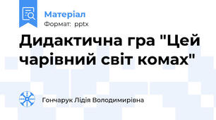 Дидактична гра "Цей чарівний світ комах"