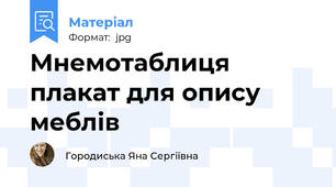 Мнемотаблиця плакат для опису меблів