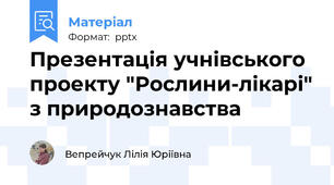 Презентація учнівського проекту "Рослини-лікарі" з природознавства