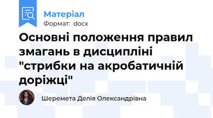 Основні положення правил змагань в дисципліні "стрибки на акробатичній доріжці"