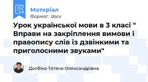 Урок української мови в 3 класі " Вправи на закріплення вимови і правопису слів із дзвінкими та приголосними звуками"