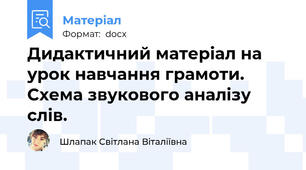 Дидактичний матеріал на урок навчання грамоти. Схема звукового аналізу слів.