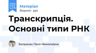 Транскрипція. Основні типи РНК