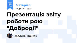 Презентація звіту роботи рою "Добродії"
