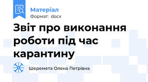 Звіт про виконання роботи під час карантину