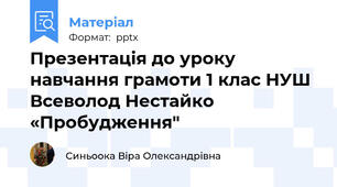 Презентація до уроку навчання грамоти 1 клас НУШ Всеволод Нестайко «Пробудження"