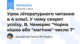 Урок літературного читання в 4 класі. У чому секрет успіху. В. Чемерис "Чорна кішка або "магічне" число 7"