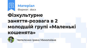 Фізкультурне  заняття-розвага в 2 молодшій групі «Маленькі кошенята»