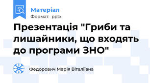 Презентація "Гриби та лишайники, що входять до програми ЗНО"