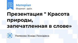 Презентация " Красота природы, запечатленная в слове»