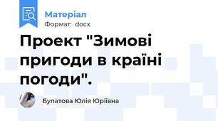 Проект "Зимові пригоди в країні погоди".