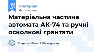 Матеріальна частина автомата АК-74 та ручні осколкові грантати