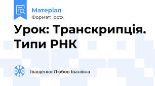 Урок: Транскрипція. Типи РНК
