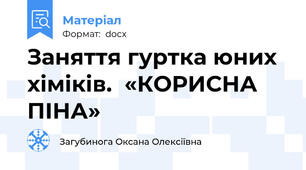 Заняття гуртка юних хіміків.  «КОРИСНА ПІНА»