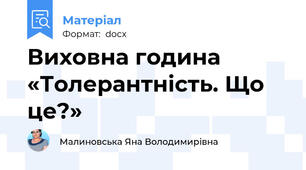 Виховна година «Толерантність. Що це?»