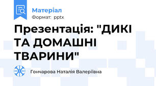 Презентація: "ДИКІ ТА ДОМАШНІ ТВАРИНИ"