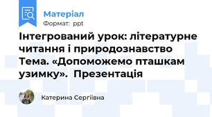 Інтегрований урок: літературне читання і природознавство  Тема. «Допоможемо пташкам узимку».  Презентація