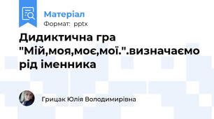 Дидиктична гра "Мій,моя,моє,мої.".визначаємо рід іменника