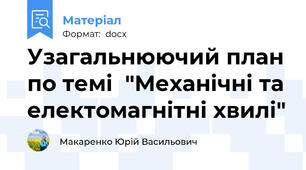 Узагальнюючий план по темі  "Механічні та електомагнітні хвилі"
